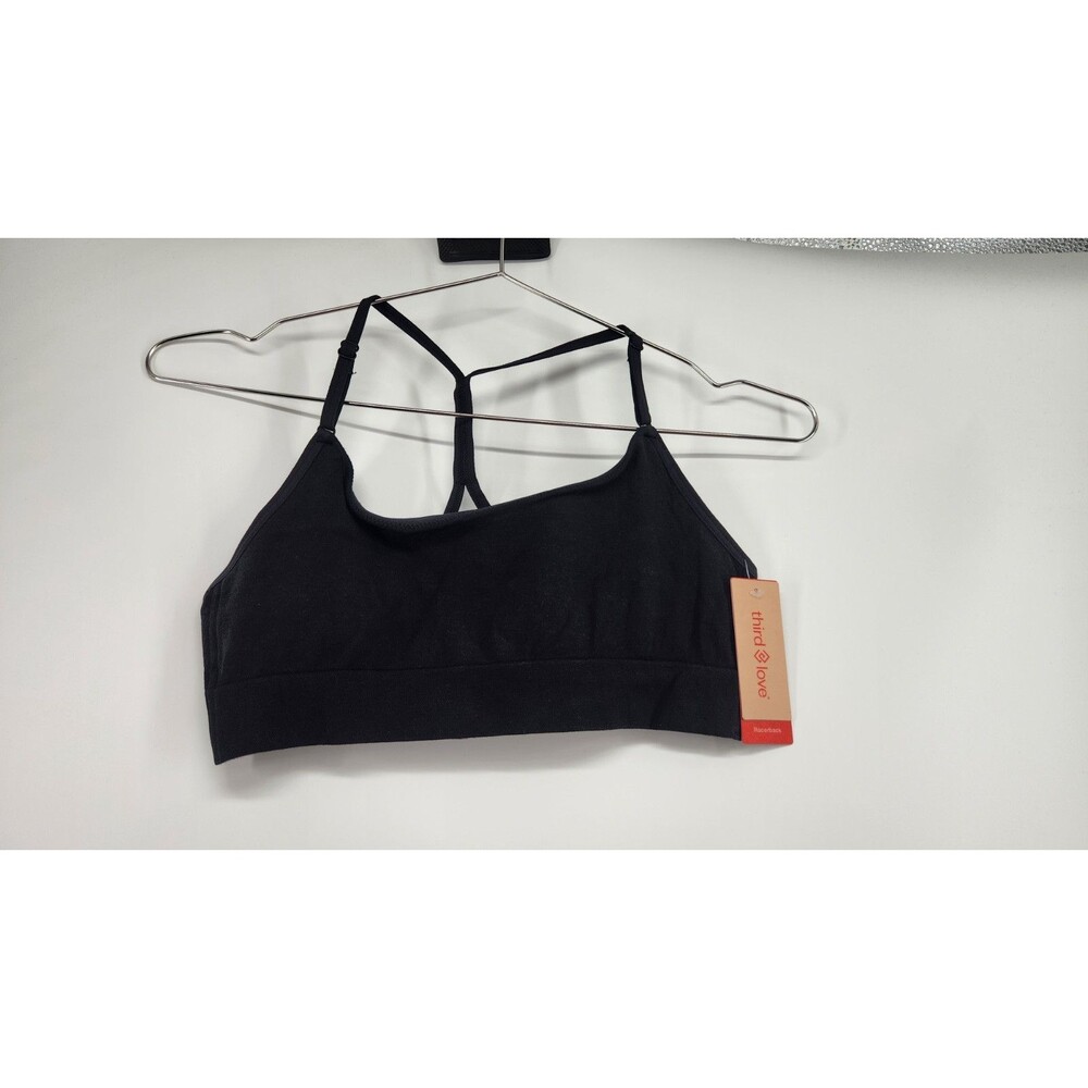 New Third Love Black Seamless Cloud Cotton‎ Racerback Bralette Petite G